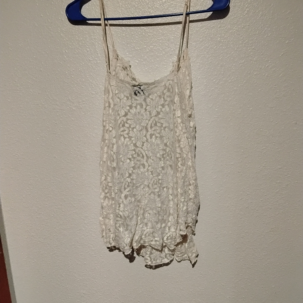 Vintage Kathi Lee white lace camisole size M